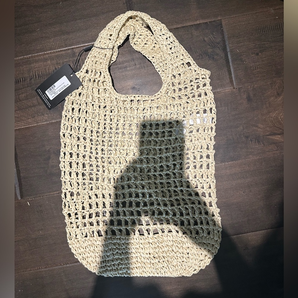 Knit Cream Tote Bag